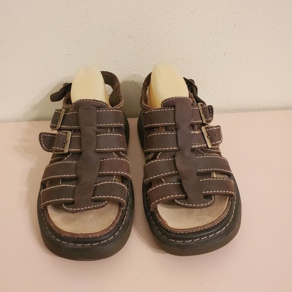 Bass 11 Brown Leather Fisherman Sandals Summer Chunky 90s Y2K Beach Grunge‎ main image 4